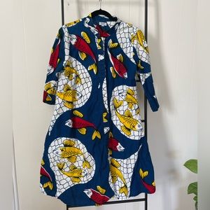 Zuri cotton fish dress - small
